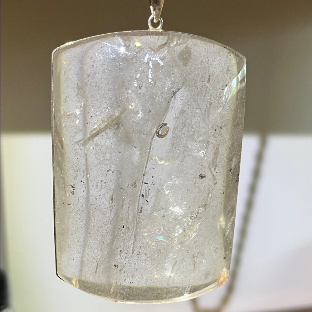 Large Enhydro Quartz Pendant Necklace